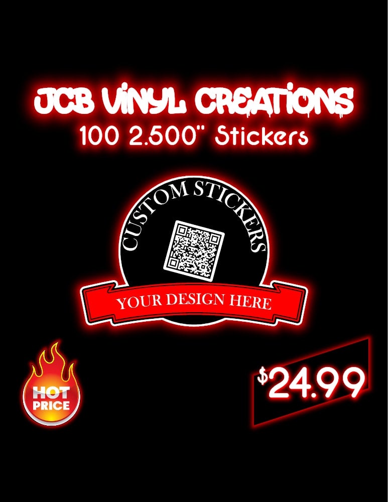 100 Custom 2.500" Stickers | JCB Vinyl Creations